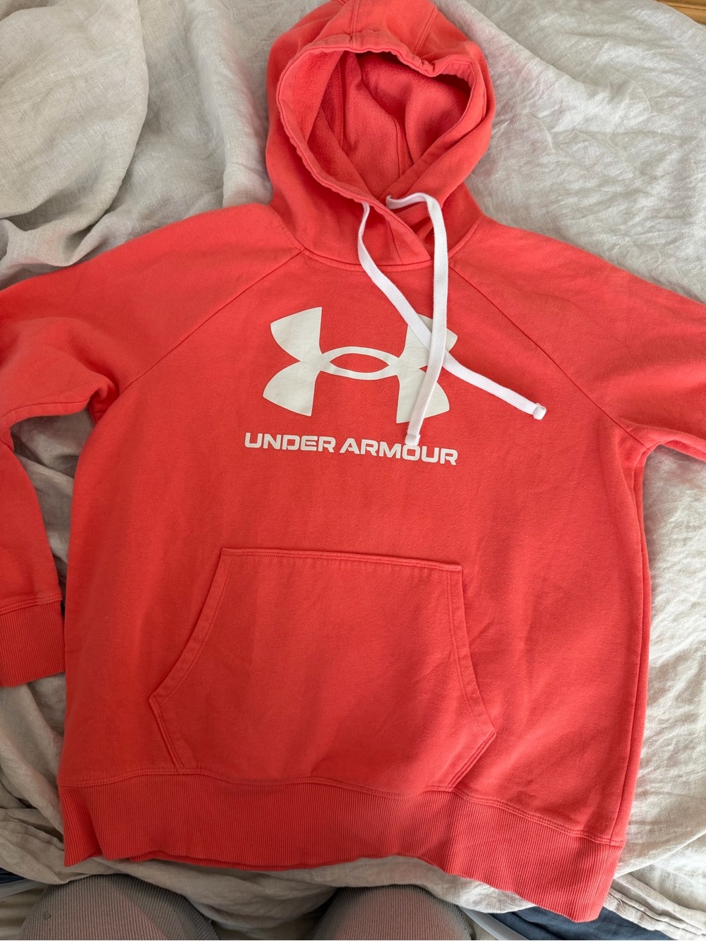 Under Armour Rival Fleece Hoodie Women’s Medium Coral Pink Loose Fit